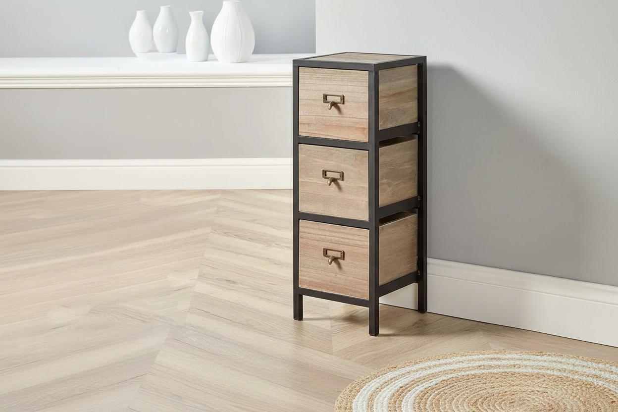 Derwent Solid Wood 3-Drawer Bedroom Storage Unit - Grey, Modern, No Assembly | Wowcher