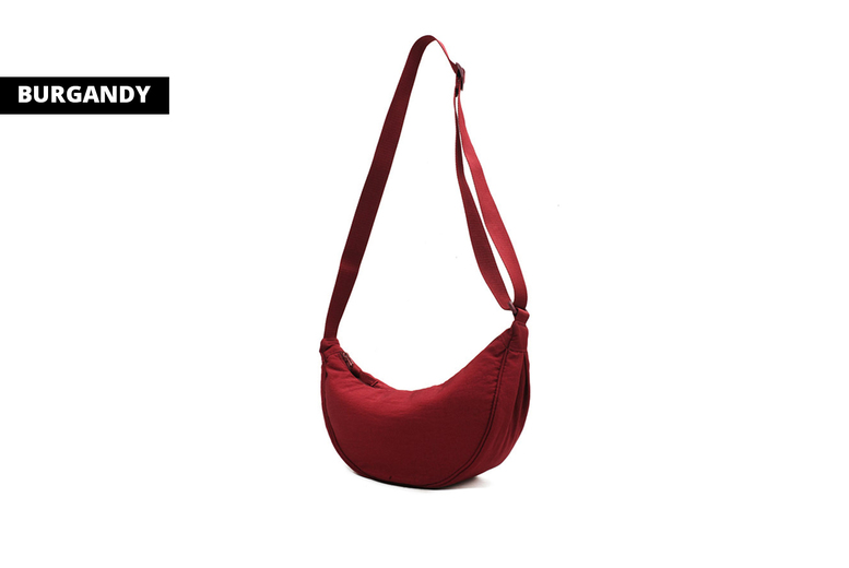 Unisex Burgundy: A round shoulder bag | Wowcher