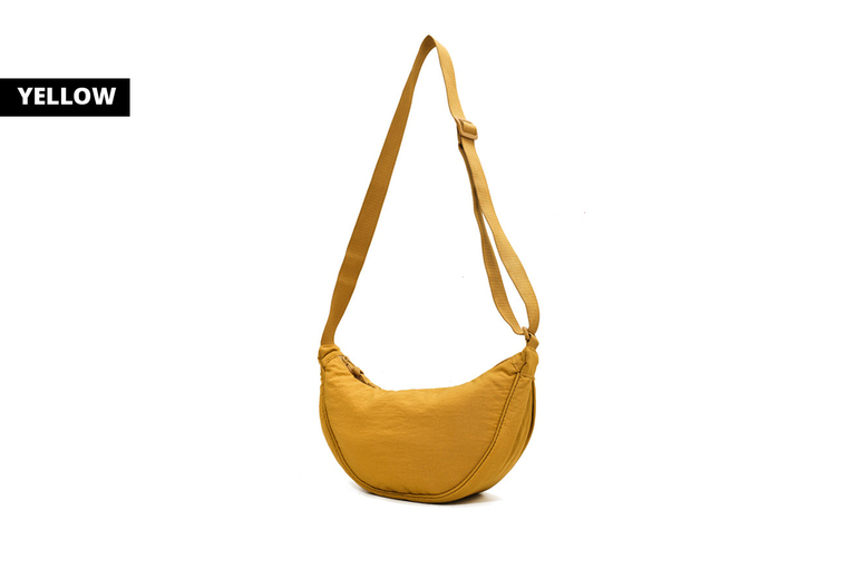 Unisex Yellow: A round shoulder bag | Wowcher