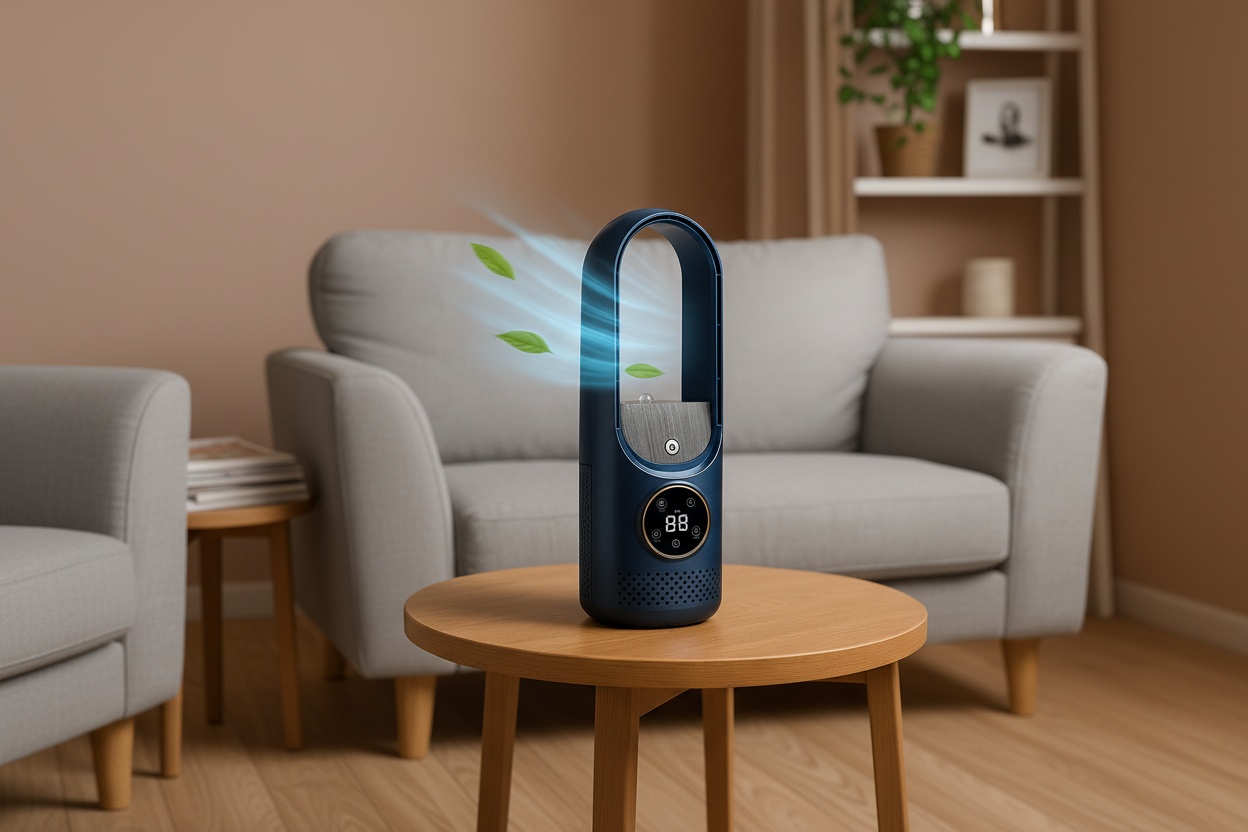 2-in-1 USB LED Air Cooler & Humidifier Fan – 6 Speed Settings, Timer & Quiet Operation (White or Blue, Compact 30cm) | Wowcher 2-in-1 USB LED Air Cooler & Humidifier Fan – 6 Speed Settings, Timer & Quiet Operation (White or Blue, Compact 30cm) | Wowcher