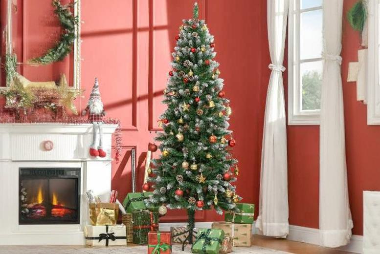 HOMCOM Snow Artificial Christmas Tree at LivingSocial