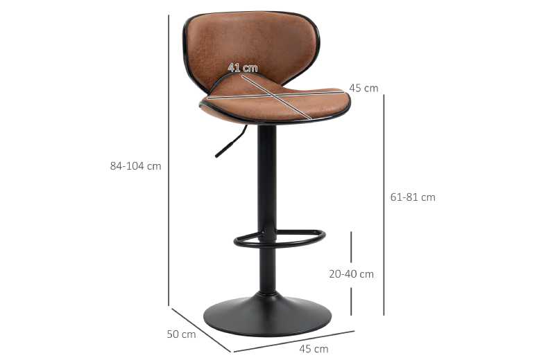 HOMCOM Elegant Brown Bar Stool Set | Wowcher