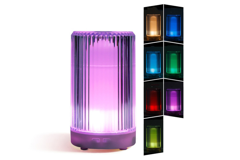 Modern ABS & PP Aroma Diffuser Night Light Humidifier – 200ml, Compact Table Decor, Minimalist Style | Wowcher