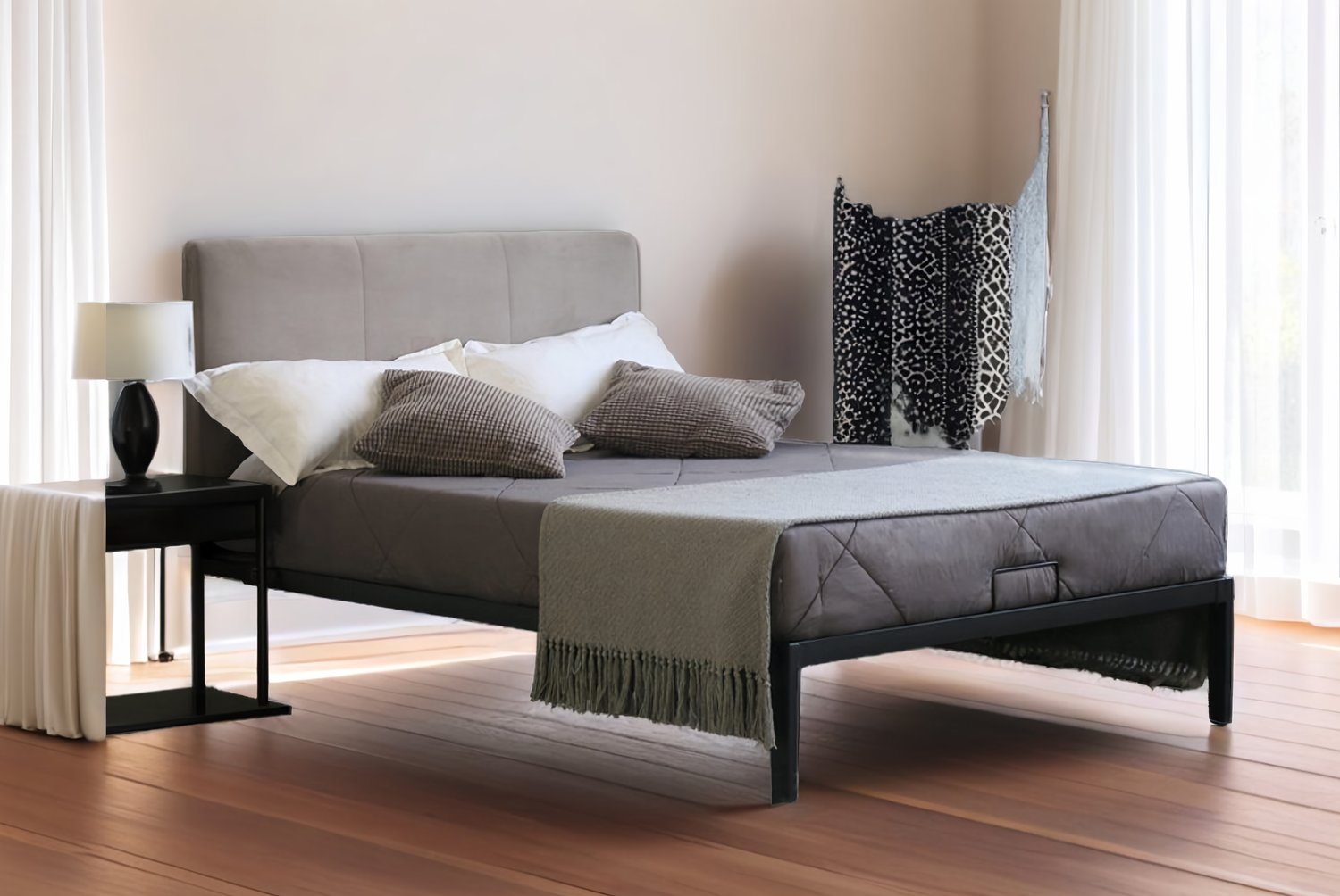 Elegant Metal Bed Frame with Optional Mattress | Wowcher