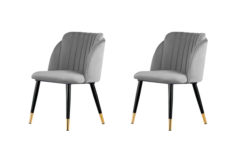 Kingsley Velvet Dining Chair Set – 2 Seater, Upholstered, Metal Legs, Mid-Century Style, 4 Colours | Wowcher Kingsley Velvet Dining Chair Set – 2 Seater, Upholstered, Metal Legs, Mid-Century Style, 4 Colours | Wowcher