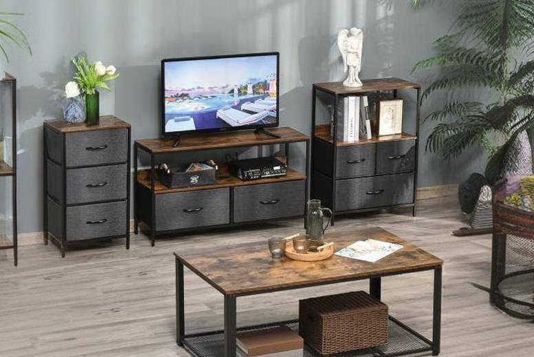 HOMCOM 3 Fabric Bins Cabinet at LivingSocial