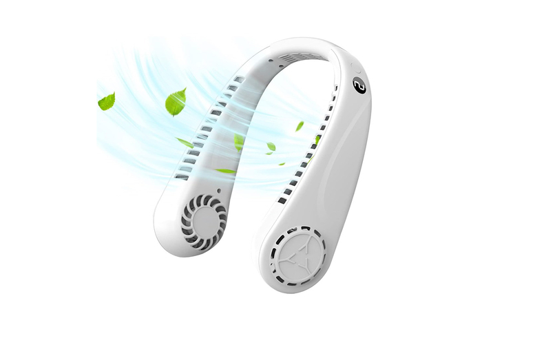 High Speed Adjustable Hanging Neck Fan – 5 Speeds, USB Rechargeable, Lightweight & Portable | Wowcher