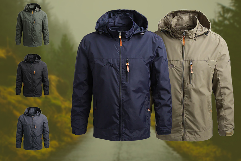 Men's Waterproof Hooded Jacket 5 Colours at LivingSocial