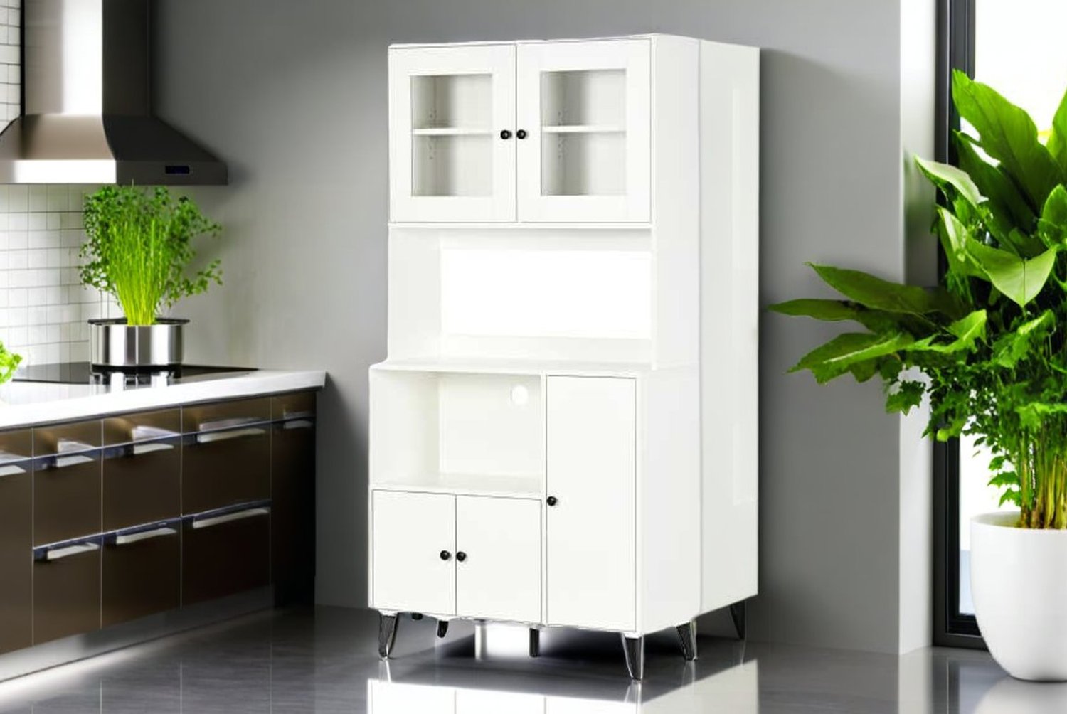HOMCOM Modular White Wood Kitchen Storage Cabinet – High Capacity, Minimalist Pantry Cupboard | Wowcher HOMCOM Modular White Wood Kitchen Storage Cabinet – High Capacity, Minimalist Pantry Cupboard | Wowcher