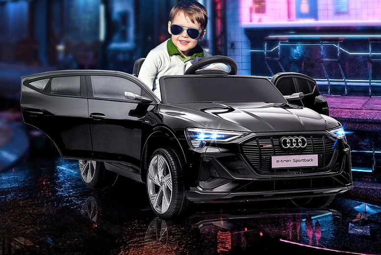 Kids Audi E-tron Ride-On Electric Car, Black at LivingSocial