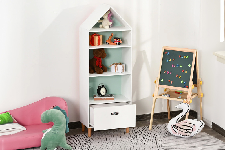 Kids 5-Tier Bookshelf, Blue/White at LivingSocial