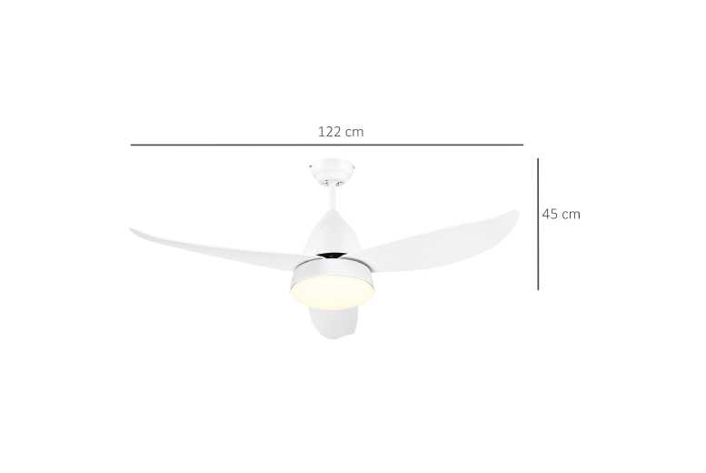 HOMCOM Elegant Ceiling Fan with LED Light, White | Wowcher HOMCOM Elegant Ceiling Fan with LED Light, White | Wowcher
