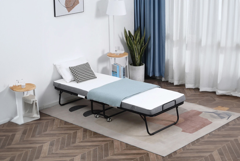 HOMCOM Folding Bed with Integrated Mattress | Wowcher HOMCOM Folding Bed with Integrated Mattress | Wowcher