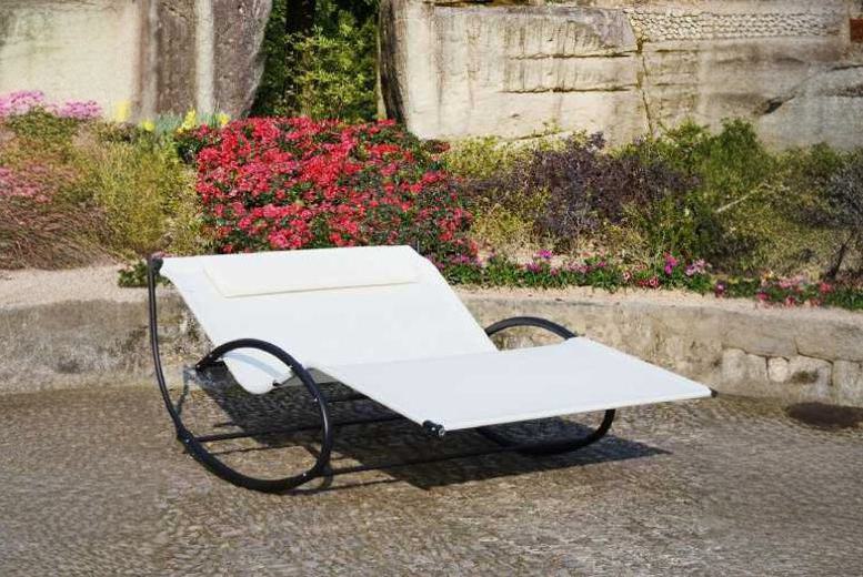 Outsunny Double Rocking Sun Lounger – Weather-Resistant Metal Garden Bed for Two | Wowcher Outsunny Double Rocking Sun Lounger – Weather-Resistant Metal Garden Bed for Two | Wowcher