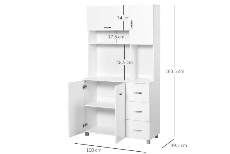 HOMCOM Premium Modular Kitchen Storage Cabinet – Durable Wood, Spacious White Minimalist Unit | Wowcher HOMCOM Premium Modular Kitchen Storage Cabinet – Durable Wood, Spacious White Minimalist Unit | Wowcher