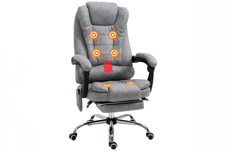 Vinsetto Grey Microfibre Reclining Massage Sofa Chair – Heated, Adjustable, Modern Recliner | Wowcher Vinsetto Grey Microfibre Reclining Massage Sofa Chair – Heated, Adjustable, Modern Recliner | Wowcher