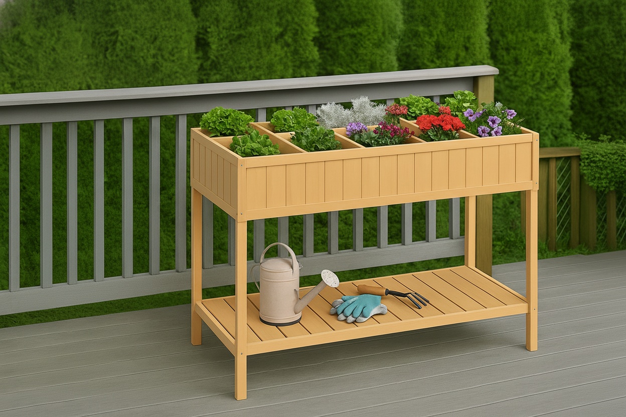 Outsunny Raised Planter with 8 Compartments | Wowcher
