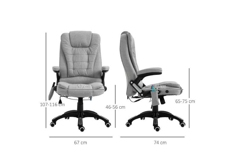 Vinsetto Ultimate Comfort Massager Office Chair – Grey | Wowcher Vinsetto Ultimate Comfort Massager Office Chair – Grey | Wowcher
