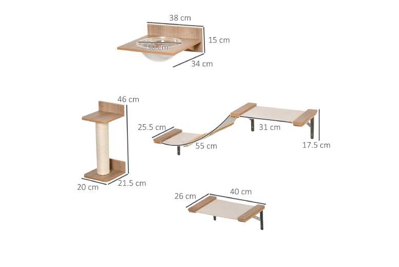 Deluxe Wall-Mounted Cat Climbing Shelf Set – Space-Saving Multi-Level Cat Playground | Wowcher
