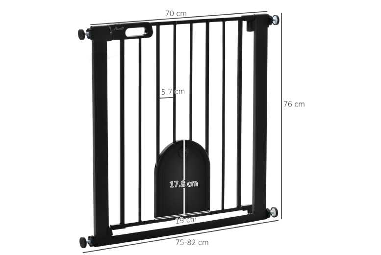 Heavy-Duty Pressure Fit Dog Gate Barrier – Black, No-Drill, Easy Install | Wowcher