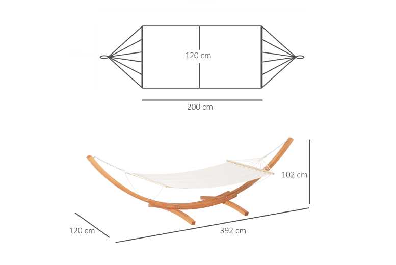 Outsunny Luxury Hammock with Sturdy Wooden Stand