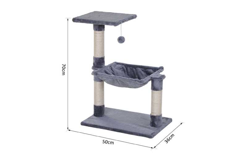 Deluxe 2-Tier Cat Scratch Post with Playful Toy – Beige | Wowcher Deluxe 2-Tier Cat Scratch Post with Playful Toy – Beige | Wowcher