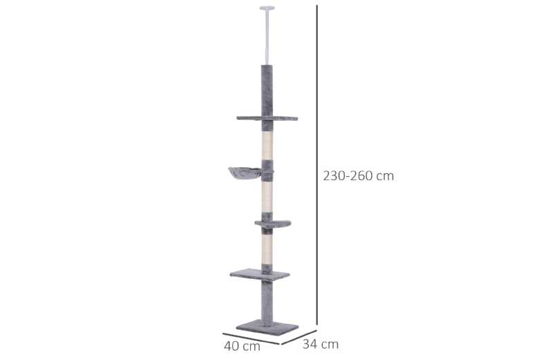 PawHut Floor to Ceiling Deluxe Cat Post | Wowcher PawHut Floor to Ceiling Deluxe Cat Post | Wowcher