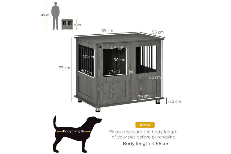 PawHut Grey Dog Crate for Medium & Small Dogs PawHut Grey Dog Crate for Medium & Small Dogs