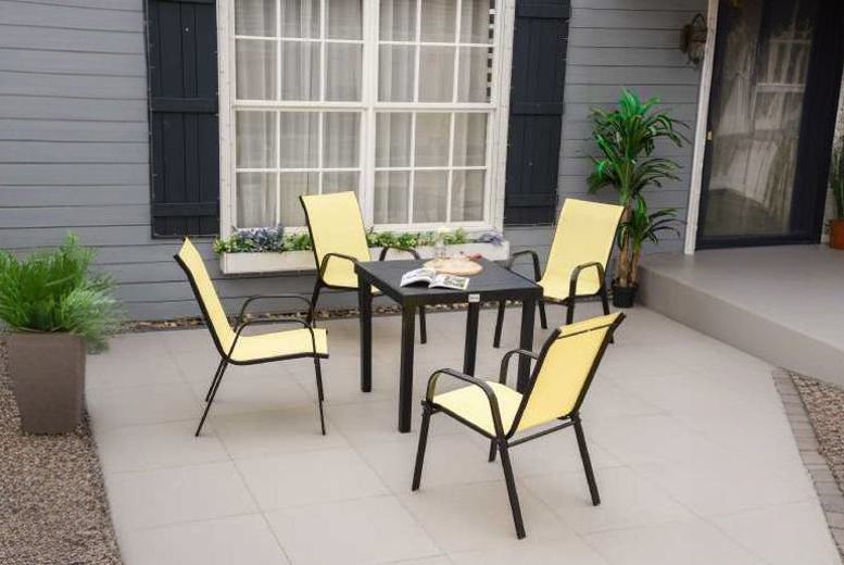 Outsunny Metal Garden Dining Chair Set – Stackable, Weather-Resistant, 4-Seater | Wowcher Outsunny Metal Garden Dining Chair Set – Stackable, Weather-Resistant, 4-Seater | Wowcher