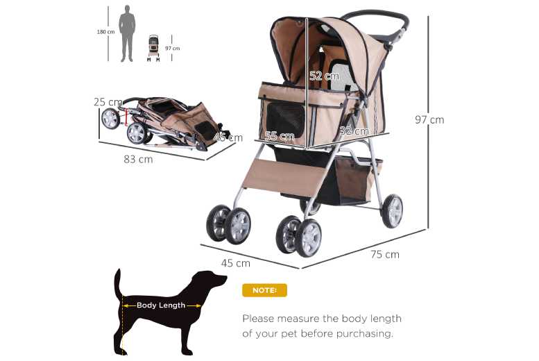 PawHut Premium Dog Stroller with Cup Holder – Foldable Pram for Small Breeds & Puppies | Wowcher
