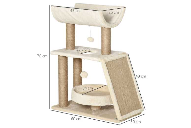 Deluxe Space-Saving Indoor Cat Tree with Scratch Pad – Sturdy Plush Tower, Brown | Wowcher Deluxe Space-Saving Indoor Cat Tree with Scratch Pad – Sturdy Plush Tower, Brown | Wowcher