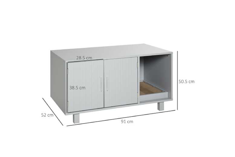 PawHut Modern Cat Litter Box Nightstand – Space-Saving Enclosure, Stylish Wood Finish | Wowcher