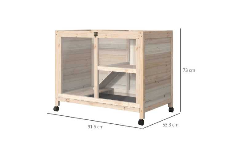 PawHut Deluxe Hutch with Openable Roof and Tray PawHut Deluxe Hutch with Openable Roof and Tray