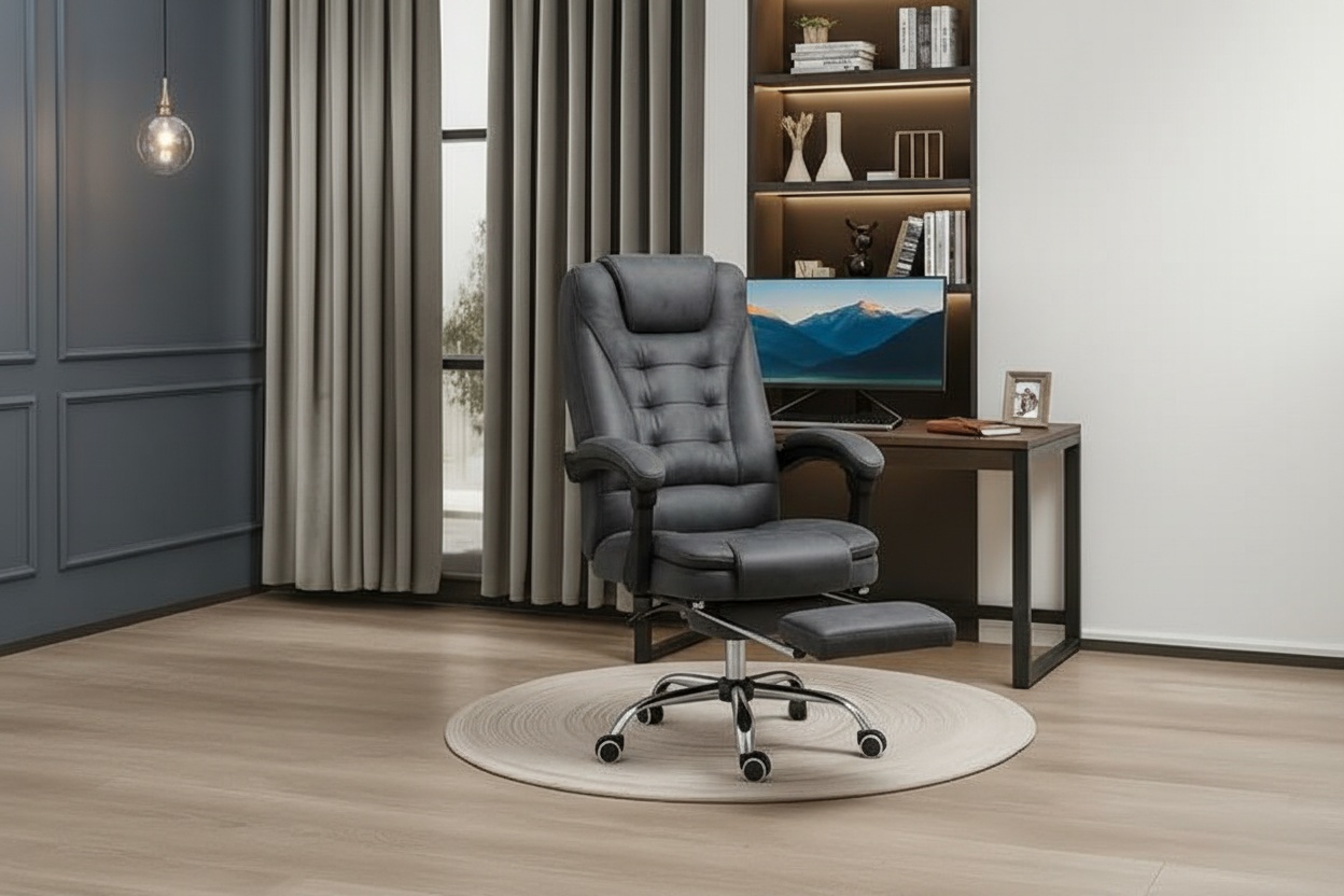 Vinsetto Microfibre Reclining Massage Sofa Chair - Heated, Adjustable, Modern Executive Style | Wowcher