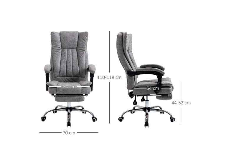 Vinsetto Ergonomic Microfibre Office Chair – Grey, Plush Comfort, Lumbar Support | Wowcher Vinsetto Ergonomic Microfibre Office Chair – Grey, Plush Comfort, Lumbar Support | Wowcher