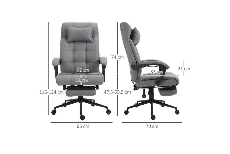 Vinsetto Deluxe Office Chair – Light Grey | Wowcher Vinsetto Deluxe Office Chair – Light Grey | Wowcher