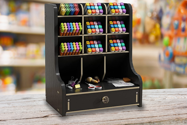 Wooden Pen Stationery Organiser