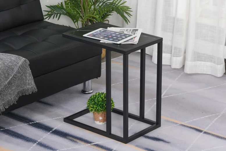 C-Shaped Metal Side Table