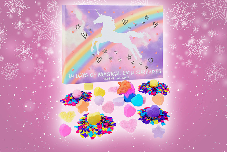 24-Day Unicorn Bath Bomb Advent Calendar at LivingSocial