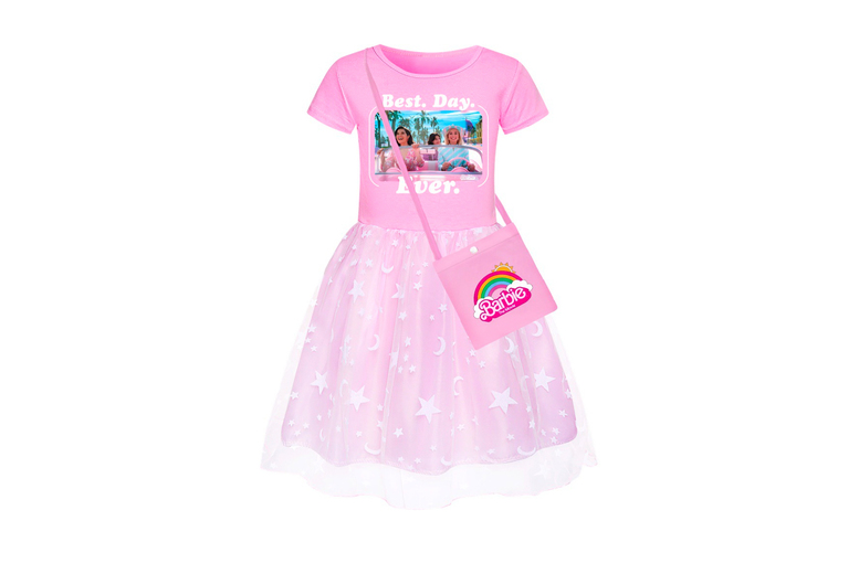 Girls Barbie  Fancy Dress and Bag – 3 Colours | Wowcher