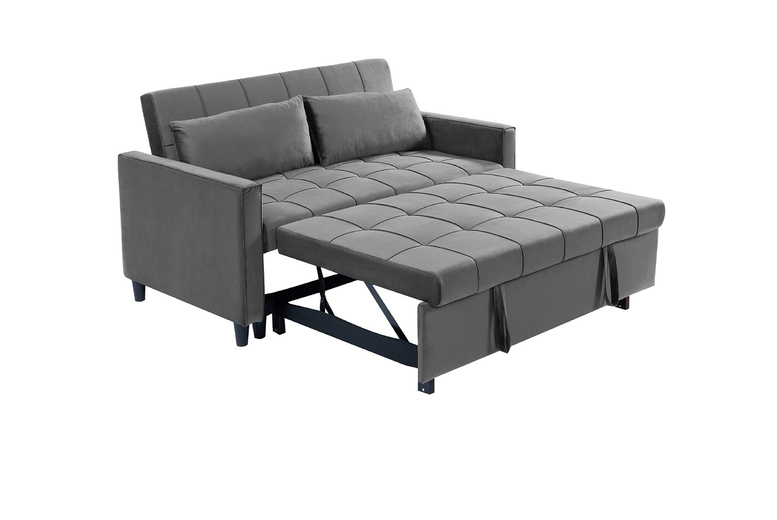Velvet Convertible Two-Seater Sofa Bed – Modern Space-Saving Design | Wowcher