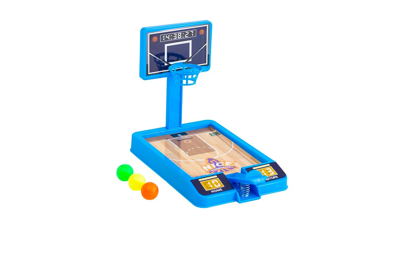 Mini Indoor Basketball Shooting Game – Arcade Toy for Kids (Ages 5+), Portable, White or Blue | Wowcher