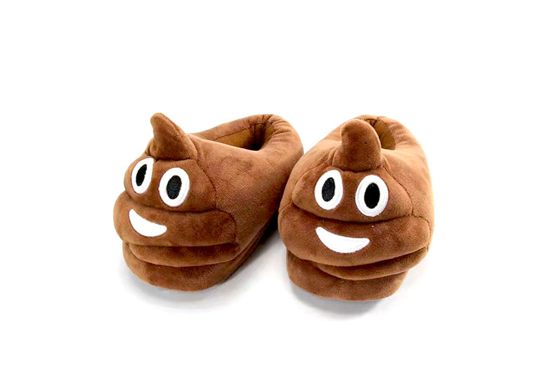 Unisex Black Unisex Funny Poop Emoji Slippers – Cosy Novelty Loungewear for Summer & Beyond | Wowcher