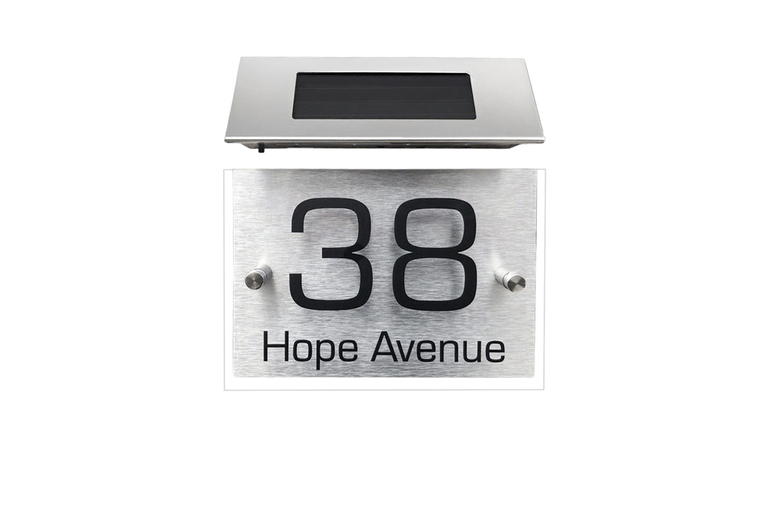 Personalised Solar LED Door Sign – Weatherproof Outdoor Light Plaque | Wowcher