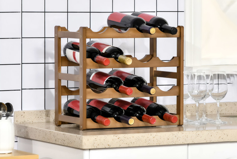 4-Tier Bamboo Wine Rack