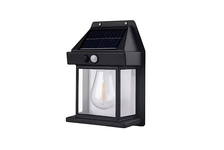Solar LED Outdoor Wall Lantern – Black or White | Wowcher