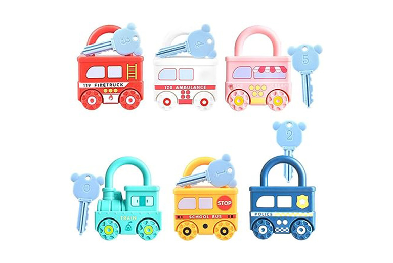 6 Pcs Lock & Key Educational Train Set for Kids (Ages 3+) – Imaginative, Colourful, Safe Play | Wowcher