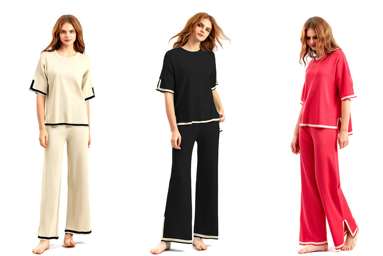 Black Women’s Lightweight Knitwear Set – Breathable, Versatile Summer Loungewear | Wowcher