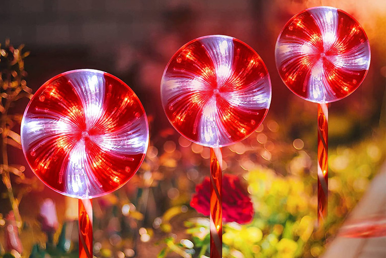 Christmas Candy Lollipop Solar Stake Lights – 2 Options! | Wowcher