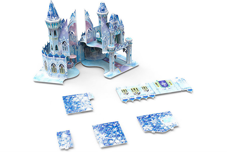 62-Piece Frozen Ice Castle 3D Puzzle Dollhouse STEM Building Kit (Ages 5+, Educational, Creative Play) | Wowcher